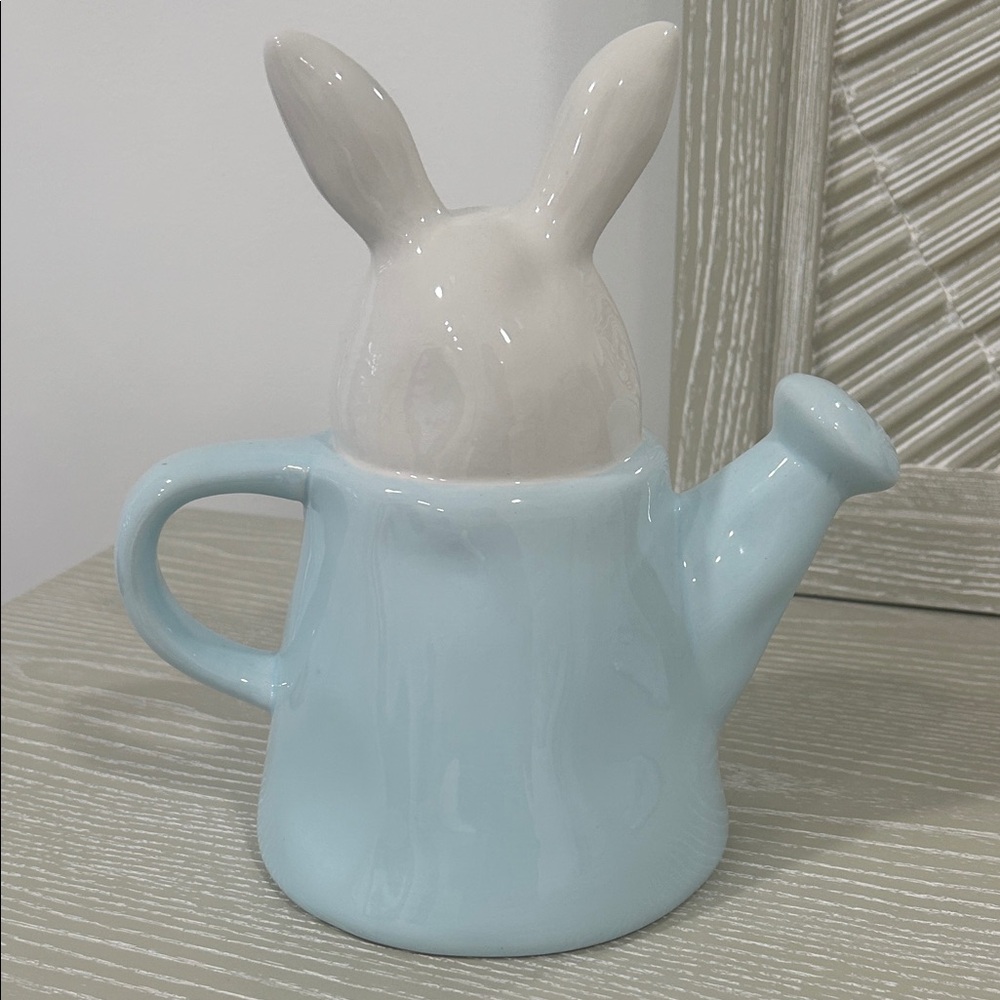 Rae Dunn Blue and White Bunny Watering Can - Picture 5 of 7